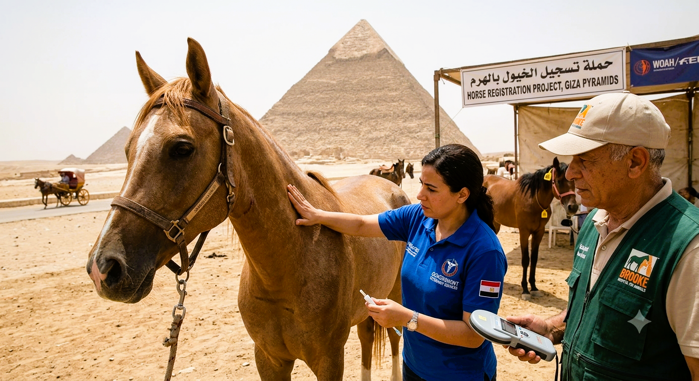 Horse Times Egypt: Equestrian Magazine :News :EGYPT LAUNCHES HORSE MICROCHIPPING PROJECT AT THE PYRAMIDS