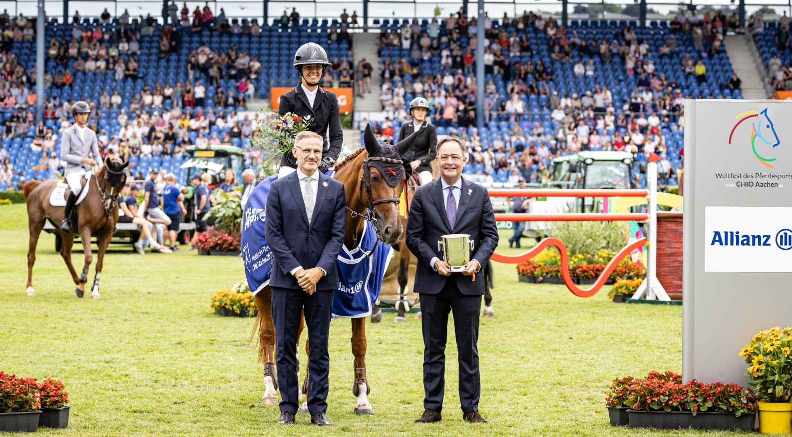 Horse Times Egypt: Equestrian Magazine :News :CHIO AACHEN 2025 DEBUTANT NINA MALLEVAEY WINS THE ALLIANZ-PRIZE CLASS